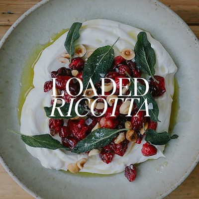 Loaded Ricotta With Roasted Cranberries, Hazelnuts & Crispy Sage @alexandradudley 

Ingredients
120g