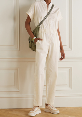 Embellished Embroidered Cotton-Twill Jumpsuit from Adidas