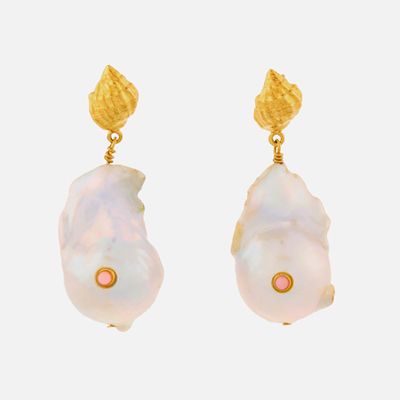 Baroque Pearl Shell Earrings from Anna Lu