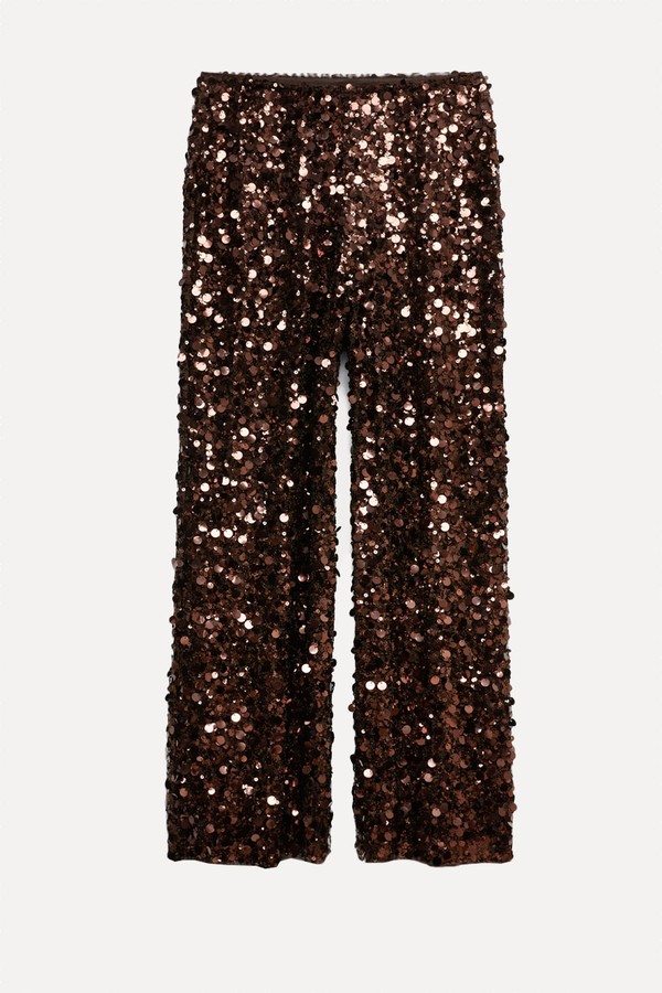 Sequin Wide Leg Trousers