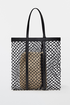 Braided Leather Tote Bag from Massimo Dutti