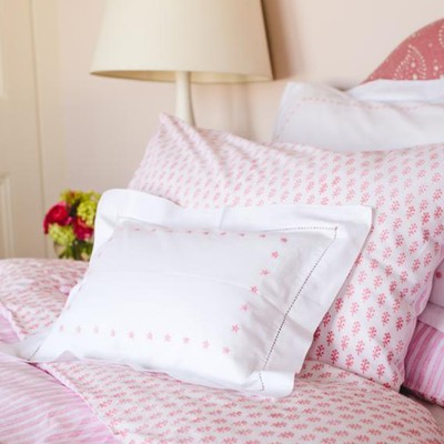 Pink Sprig & Stripe Duvet Cover from Sarah K