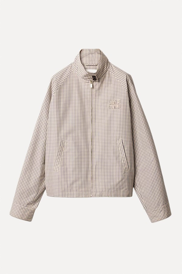 Checked Technical Fabric Blouson Jacket from Miu Miu