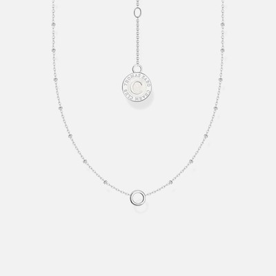 Member Charm Necklace With White Charmista Disc Silver