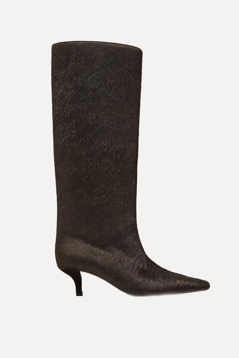 Hair On Leather Heeled Boots