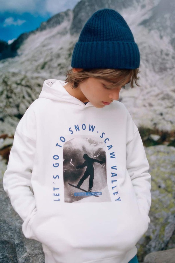 Printed Hoodie from Mango