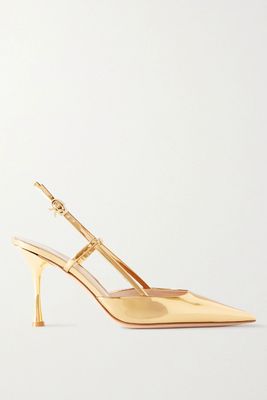 Ascent 85 Mirrored-Leather Slingback Pumps from Gianvito Rossi