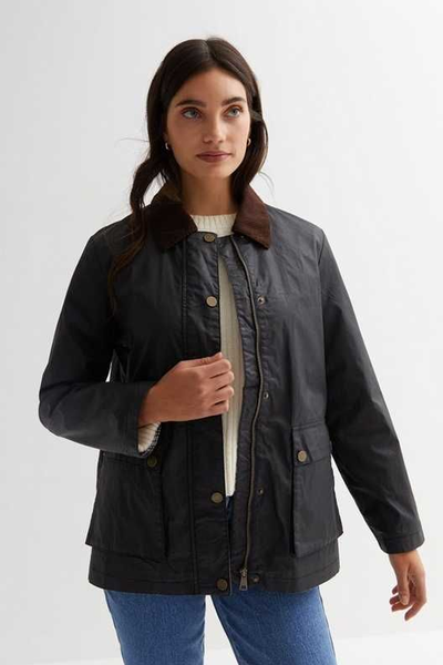 Wax Effect Collared Long Sleeve Jacket  from New Look