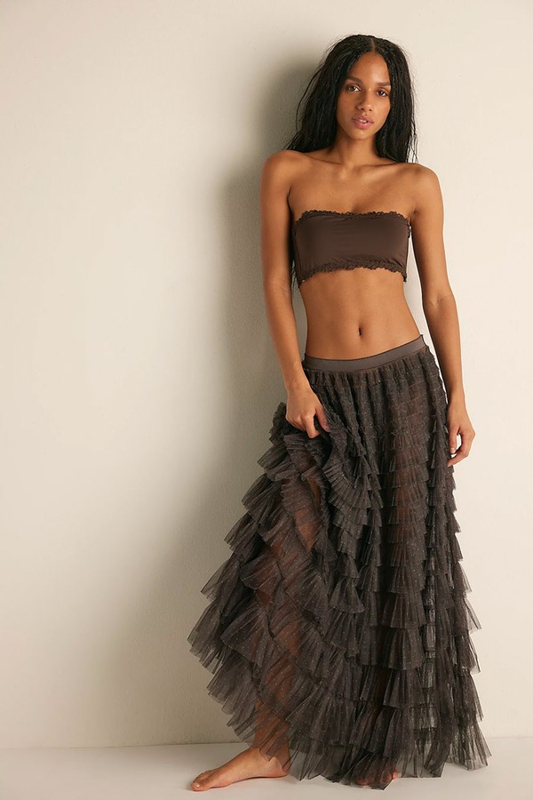 Return Of The Ruffle Maxi Slip Skirt from Free People