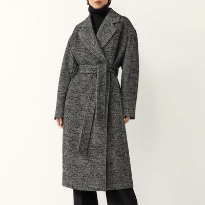 Hobbs Nell Wool Blend Maxi Coat, Black, 6