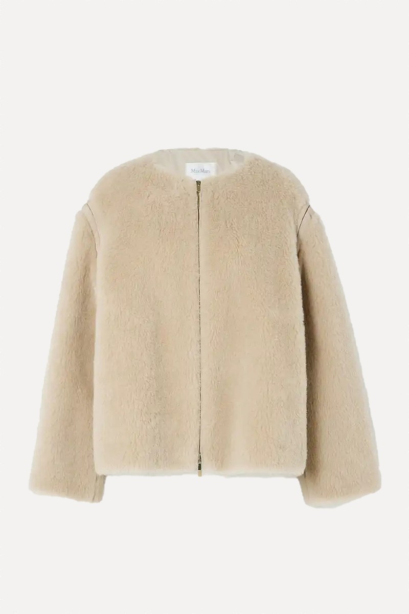 Panno Grosgrain-Trimmed Alpaca, Wool & Silk-Blend Fleece Jacket from Max Mara