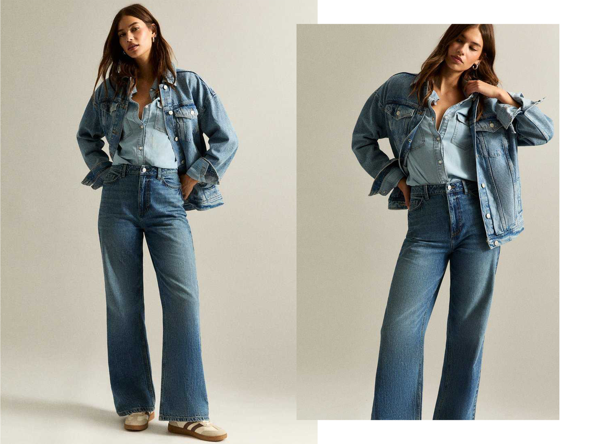 Adalae High Waisted Wide Leg Jeans