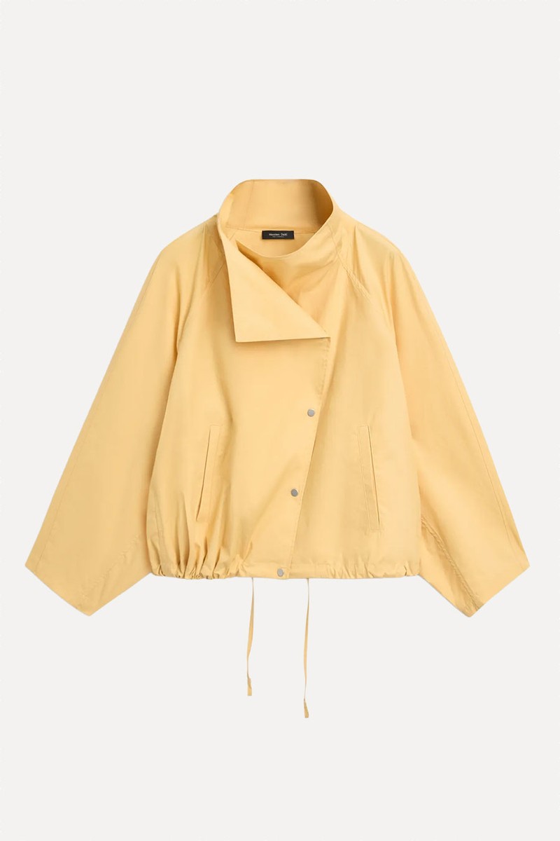 100% Cotton Bomber Jacket With Side Fastening