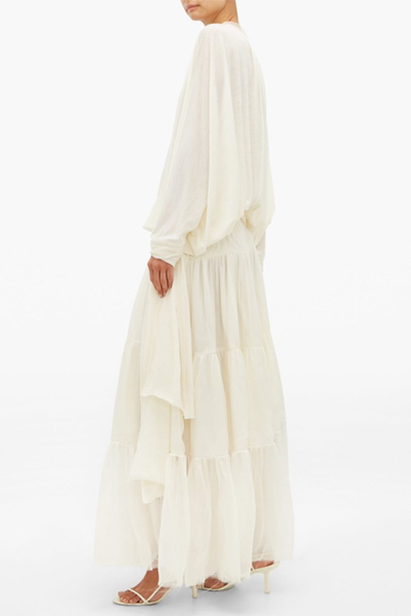 Wool-Jersey & Silk-Chiffon Dress from Albus Lumen