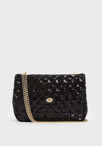 Sequin Chain Shoulder Bag