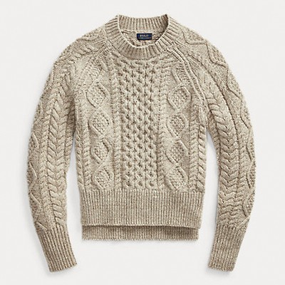 Aran-Knit Wool-Blend Jumper