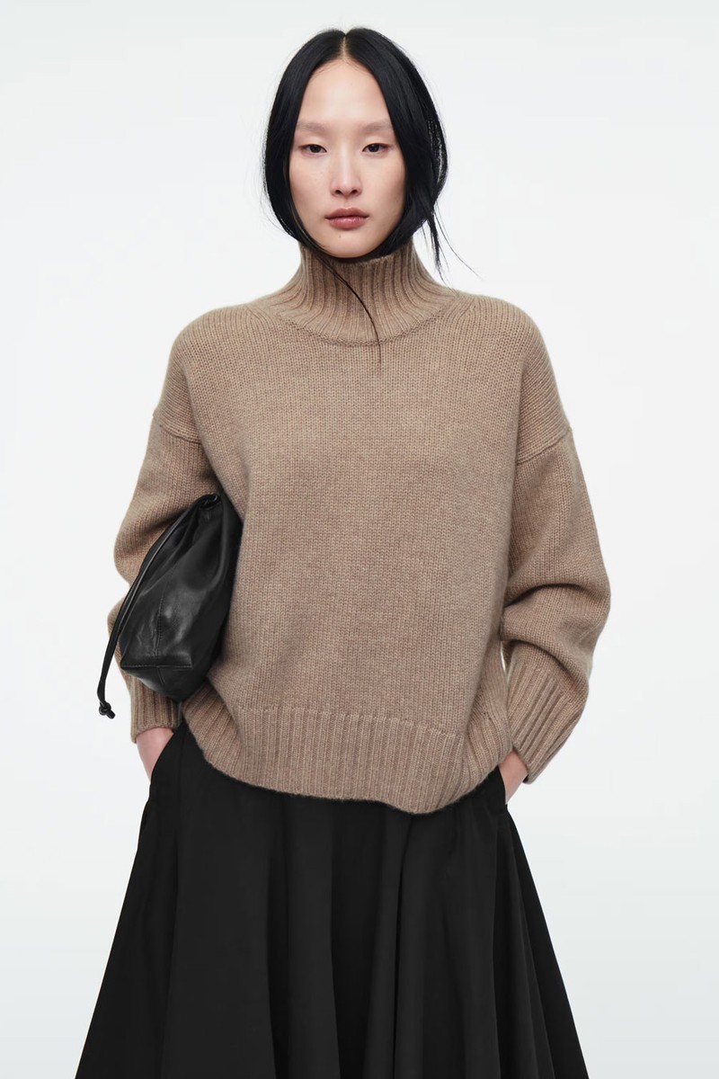 Chunky Pure Cashmere Turtleneck Jumper from COS