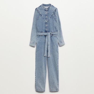 Belt Denim Jumpsuit from Mango