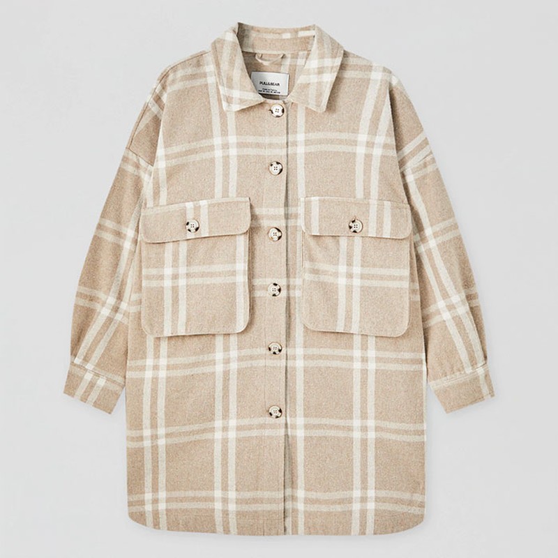 Long Check Overshirt from Pull & Bear