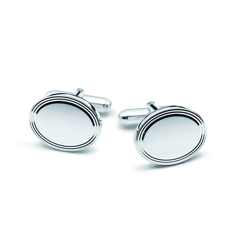 Engraved Engine-Turned Oval Cufflinks from Tiffany & Co.