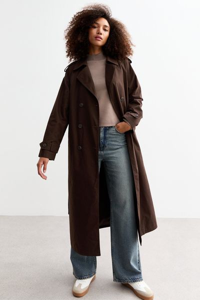 Double-Breasted Lined Cotton Trench Coat