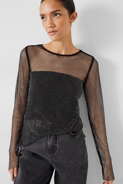 Una Sparkle Long Sleeve Top from Hush