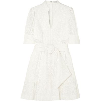 Valentina Belted Broderie Anglaise Cotton Mini Dress from Rebecca Vallance