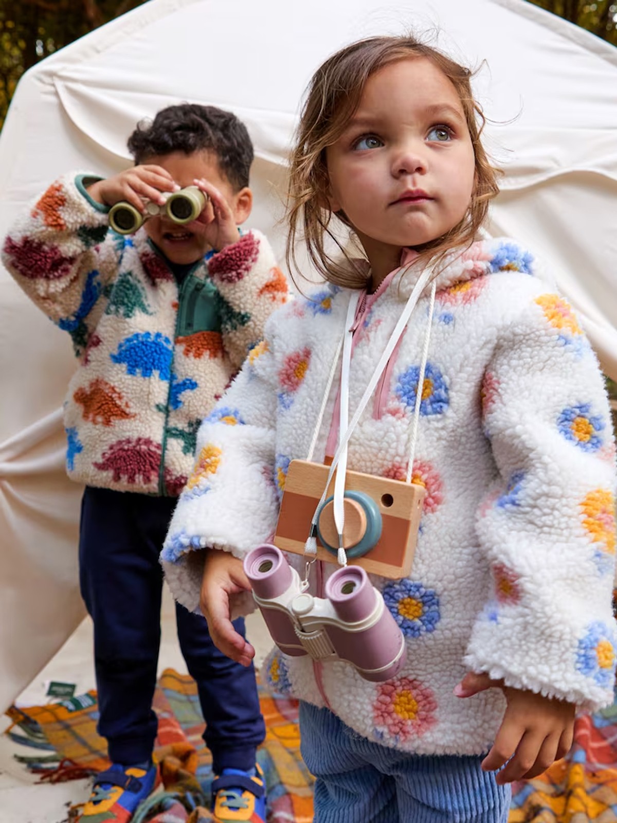 Big Flower Hooded Fleece Jacket