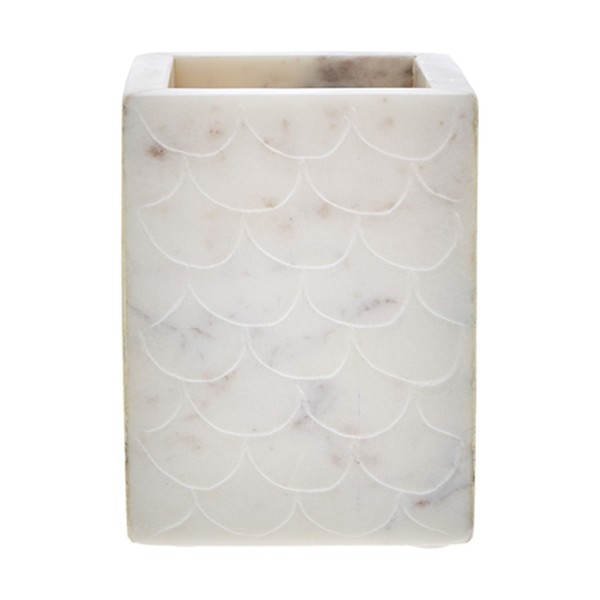 White Marble Effect Toothbrush Holder