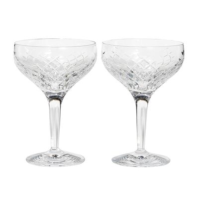 Barwell Cut Crystal Champagne Coupe Set from Soho Home