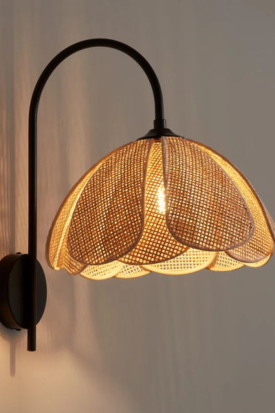 Lola Metal & Rattan Petal Wall Light from La Redoute