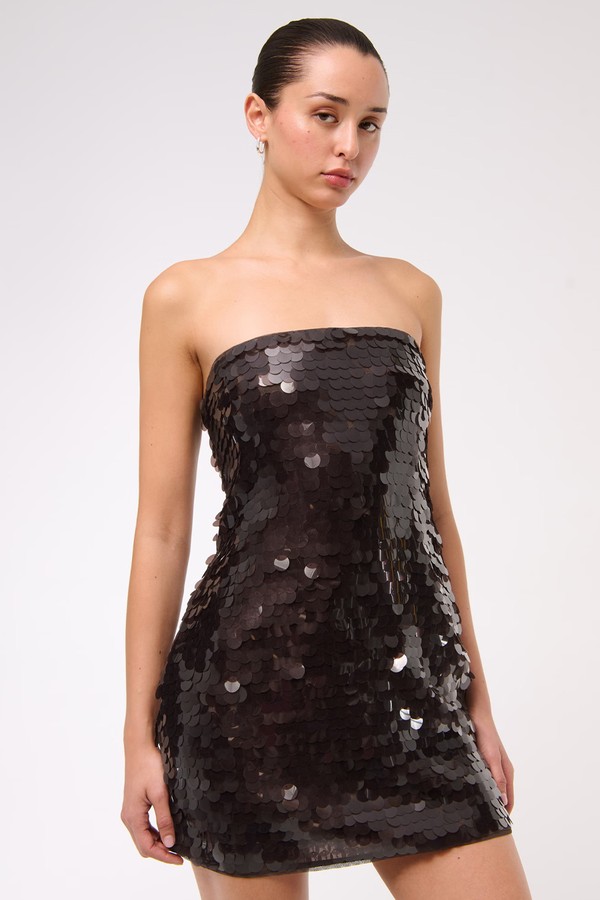 The A&F Scarlett Strapless Sequin Skort from Abercrombie & Fitch