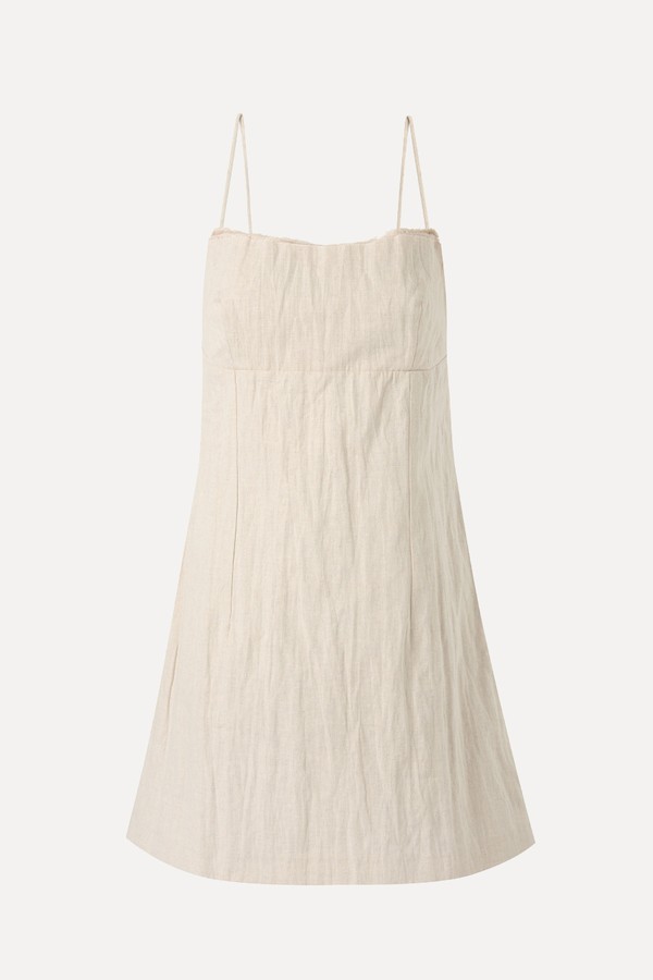Cotton Dress With Frayed Neckline