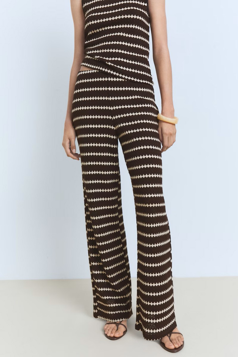 Knitted Trousers With Geometric Print from Mango