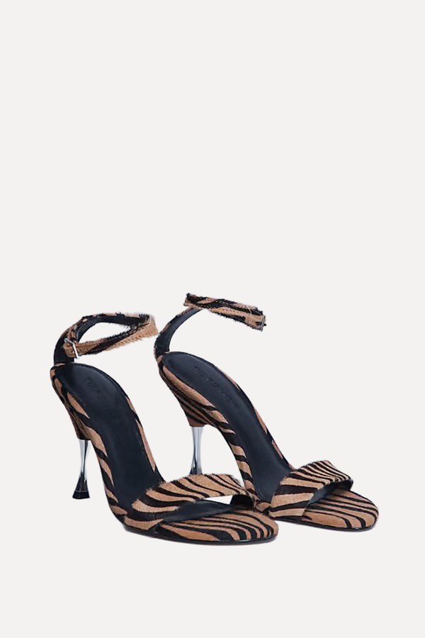 Fran Real Leather Pony With Metal High Heel 