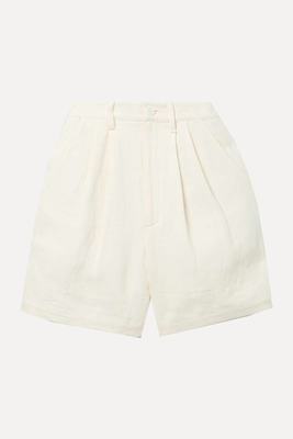Carrie Pleated Linen Shorts from Anine Bing