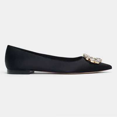 Embellished Black Ballerinas from Uterqüe