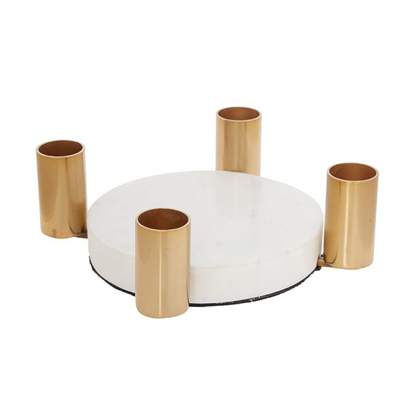 Gold & White Candleholder