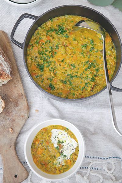 Spiced Pumpkin Red Split Lentil & Turmeric Soup