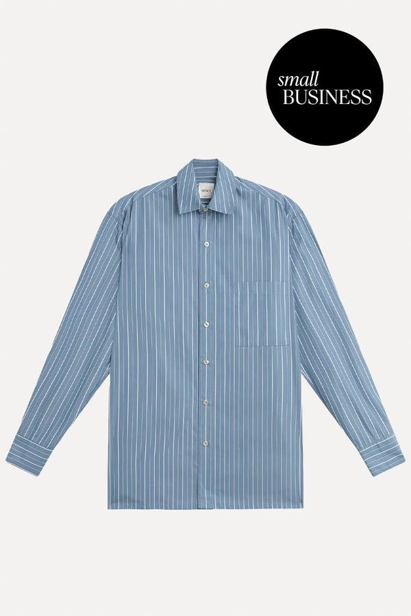 Yoshi Striped Cotton & Lyocell-Blend Poplin Shirt  from Leset