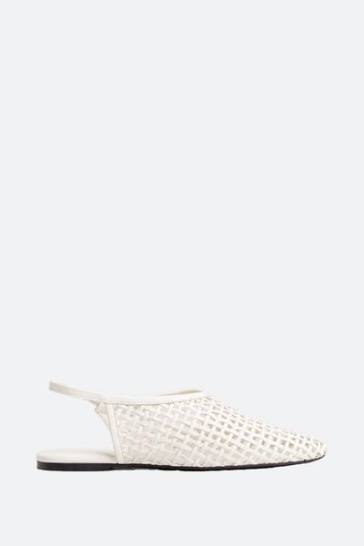 Braided Leather Slingback Ballerinas from Zara