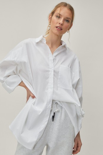 Poplin Oversized Long Sleeve Shirt