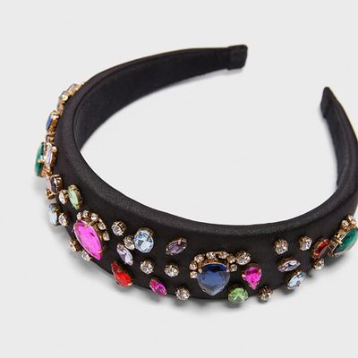 Bejewelled Satin Headband from Zara