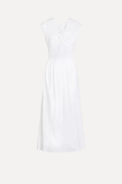 Lottie Twist-Front Smocked Cotton-Poplin Midi Dress  from TOVE