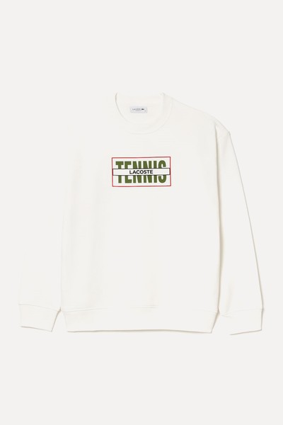 Oversized Tennis Print Fleece Jogger Sweatshirt from Lacoste