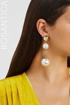 Bucaneve Pearl Clip-On Drop Earrings, £155 | Rosantica