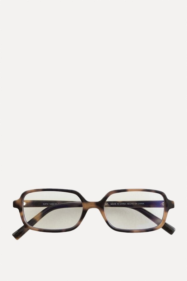 Elongated Rectangular-Frame Sunglasses 