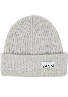 Ribbed Wool-Blend Beanie from Ganni