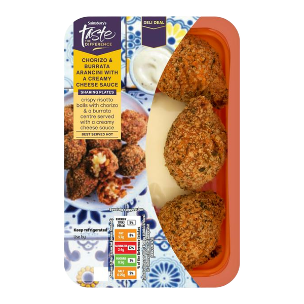 Chorizo & Burrata Arancini With A Creamy Cheese Sauce