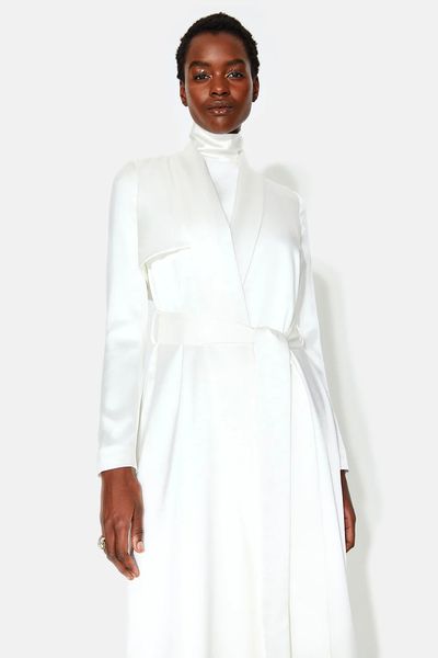 Bridal Satin Trench Coat from Galvan London